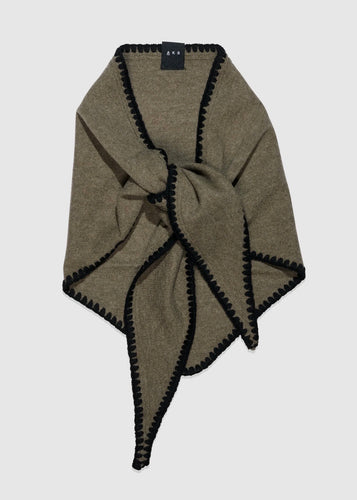 Mina Stitched Merino Scarf Wood