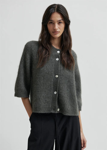 Andrea Knit Rib Cardigan Beluga