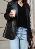 Neoma Leather Coat Black