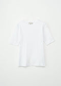 Half Sleeve Roundneck Rib Tee White