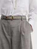 Zoilo Leather Belt Brushed Grey