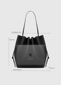 Scallop Tote Ganache Suede Leather