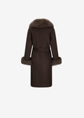 Ducie Marta Midi Coat Faux Fur Brown