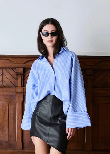 Atari Embellish Shirt Blue Stripe Bluser