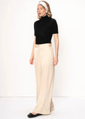 Lynn Sort Sleeve Turtleneck Top Black