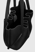 Scallop Tote Black Pebble Grained Leather