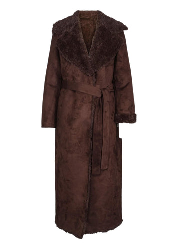 Elin PU Suede Shearling Coat