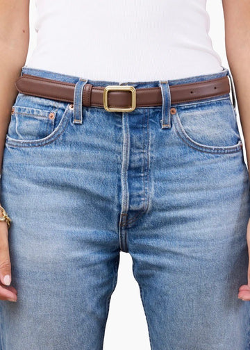 The Georgia Wide Belt Chocolate Brown & Gold