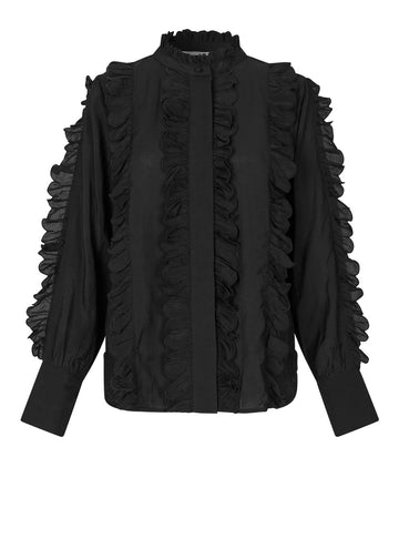Cally Frill Shirt Black