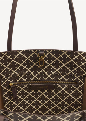 Abigail Printed Tote Bag Warm Brown