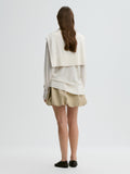 Brey Leather Skirt Old beige