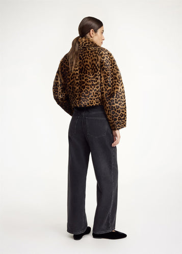 Rowani Shearling Calf Jacket Leopard