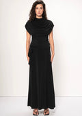 Raza Sleeveless Draped Jersey Top Black