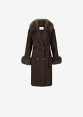 Ducie Marta Midi Coat Faux Fur Brown