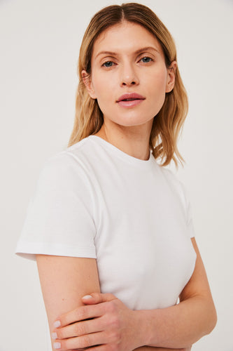 Roundneck Cotton Jersey Tee White