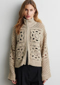 Crosette Knit Cardigan Beige