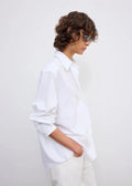 Asymmetric Linen Shirt White