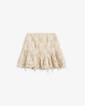 Posy Fray Skirt Raw Beige