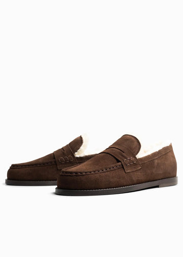 Belle Loafer Suede Dark Brown