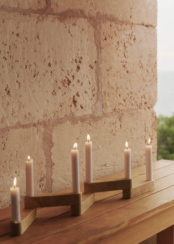 Newel Modular Candle Holder Set of 6 Travertin