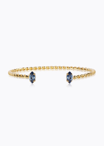 Petite Navette Armbånd | Gold & Denim Blue