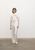 Pull On Satin Trouser Off White