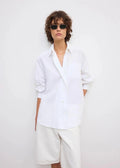 Asymmetric Linen Shirt White
