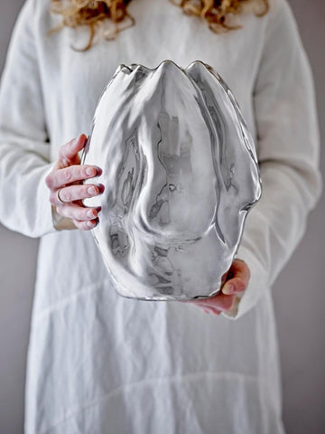 Bobby Vase Silver Stoneware