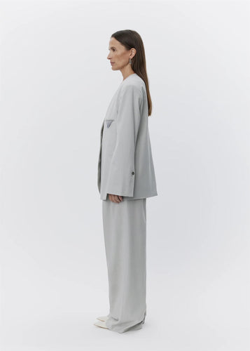 Suzette Classic Wool Blazer Misty Blue Melange