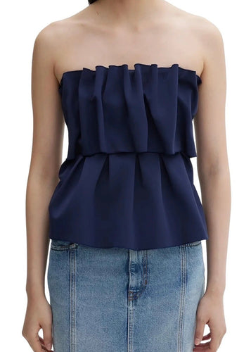 Sculpted Tube Top | Navy