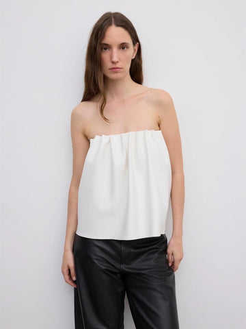 Roched Tube Top White