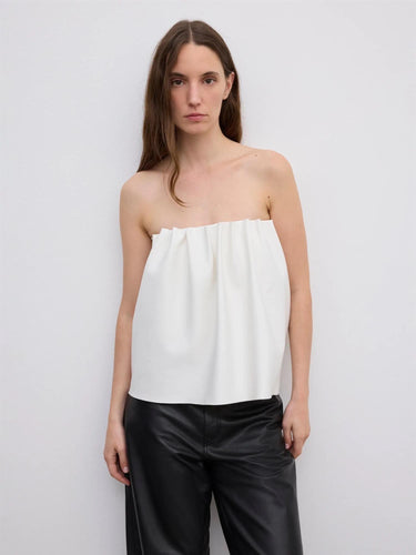 Roched Tube Top White