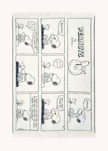 Peanuts Blanket Comic Doughnut White Black