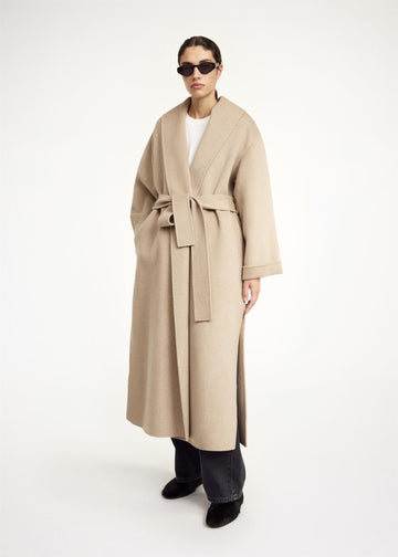 Trullem Grey Brown Melange Wool Coat