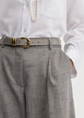 Zoilo Leather Belt Brushed Grey