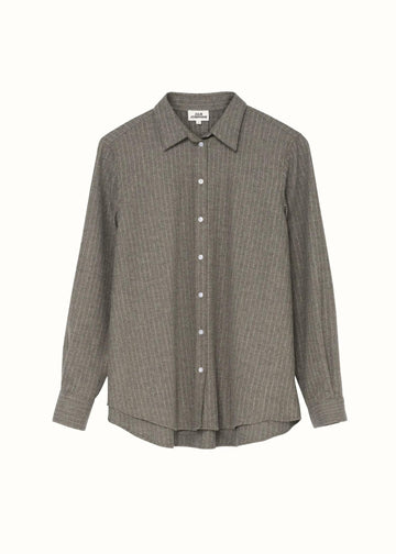 Sophie Wool Blend Shirt Grey Stripe
