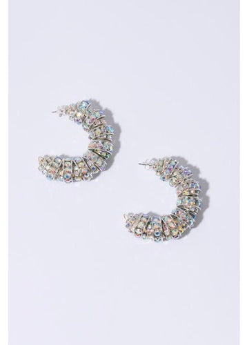 Mini Diamond Hoops Silver