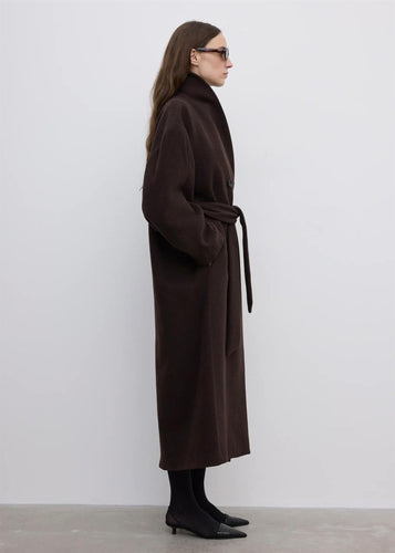 Relaxed Wool Coat Chocolate Brown