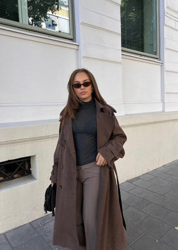 Caia Suede Coat Brown