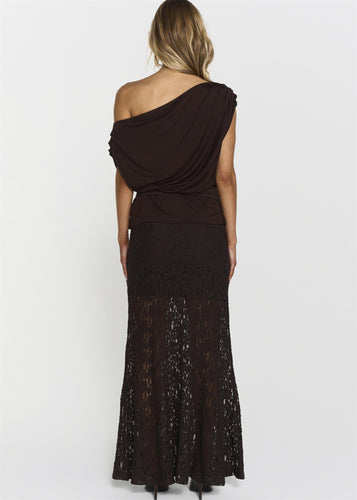 Akasha Lace Skirt Mocha Brown