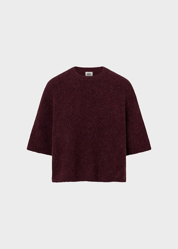 Madina Short Sleeve Knit Burgundy