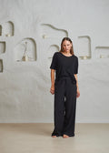 Melis Linen T-skjorte | Black