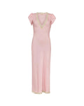 Shiny V-Neck Dress Dusty Pink
