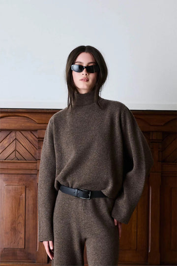 Serge Merino Sweater Brown Melange