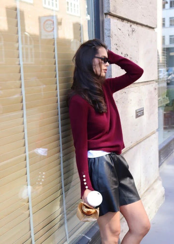 Abbelone Cashmere Genser Bordeaux