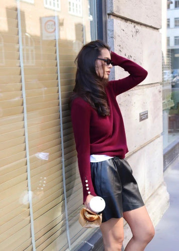 Abbelone Cashmere Genser Bordeaux