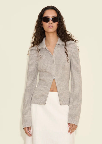 Line Cardigan Grey Mix