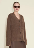 Fure Fluffy Cardigan Dk. Brown