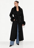 Marta Maxi Coat Faux Black