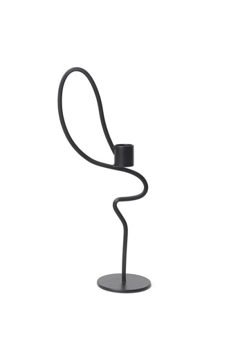 Valse Candle Holder High Black